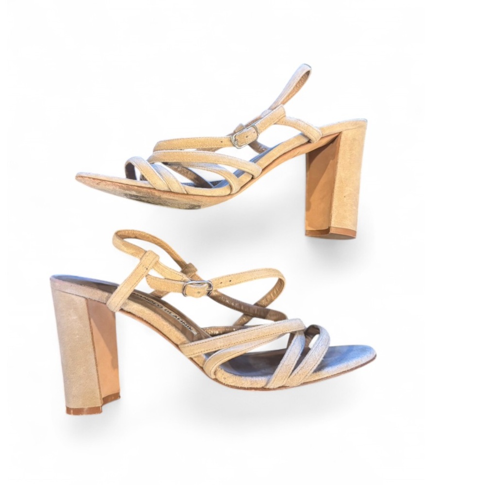 Suede Strappy Manolo Blahnik Sandals